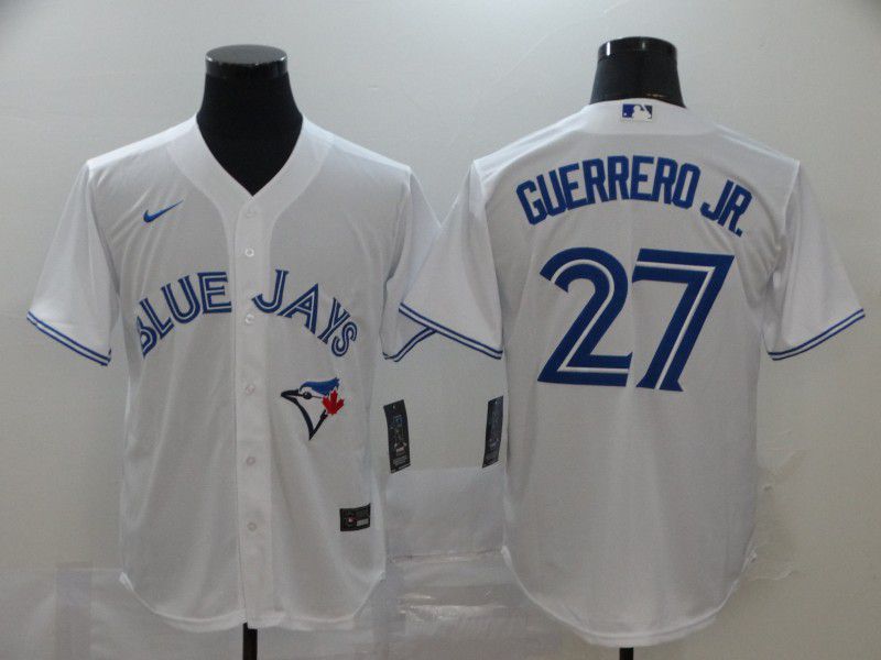 Men Toronto Blue Jays #27 Guerrero jr White Game MLB Jerseys